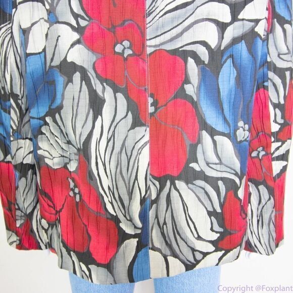 Afred Dunner women's cotton blend floral print zip up blazer jacket, size 16 - Picture 11 of 16